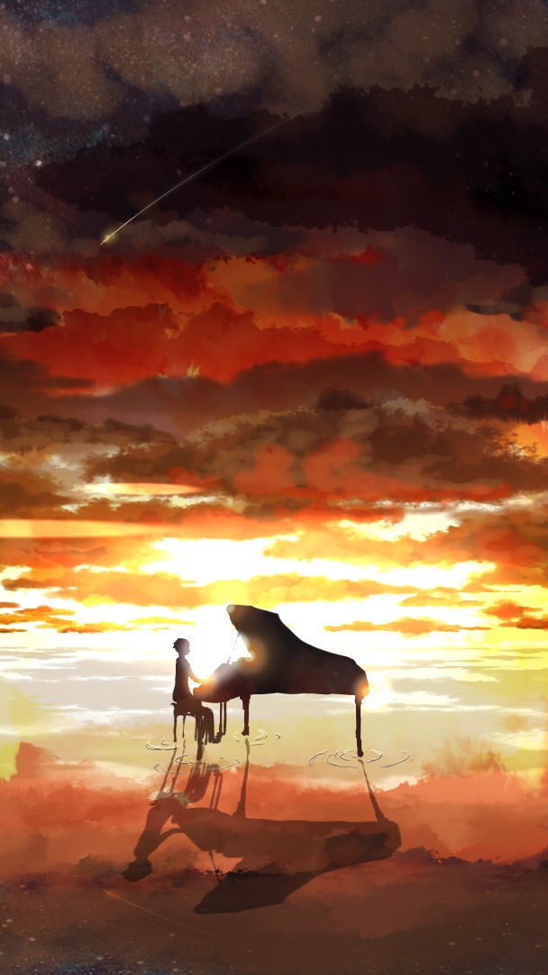 Piano-Rising-Sun-Anime-iPhone-Wallpaper - iPhone Wallpapers