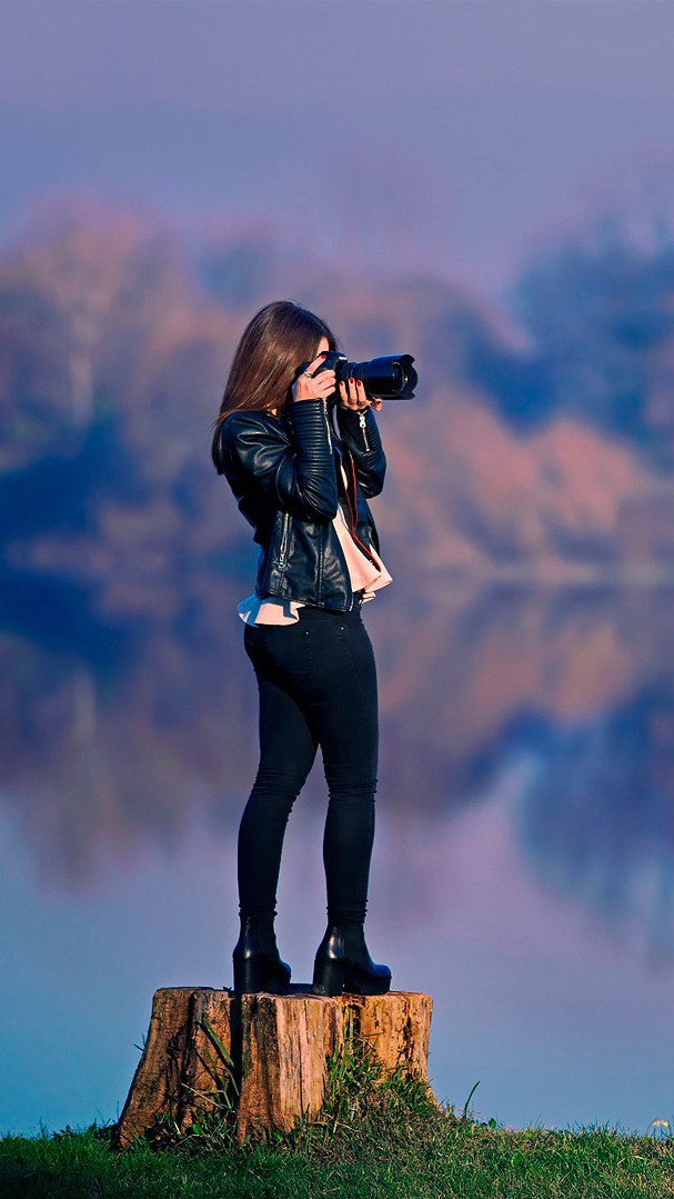 Girl-Taking-Picture-DSLR-Camera-Wallpaper-iPhone-Wallpaper - iPhone