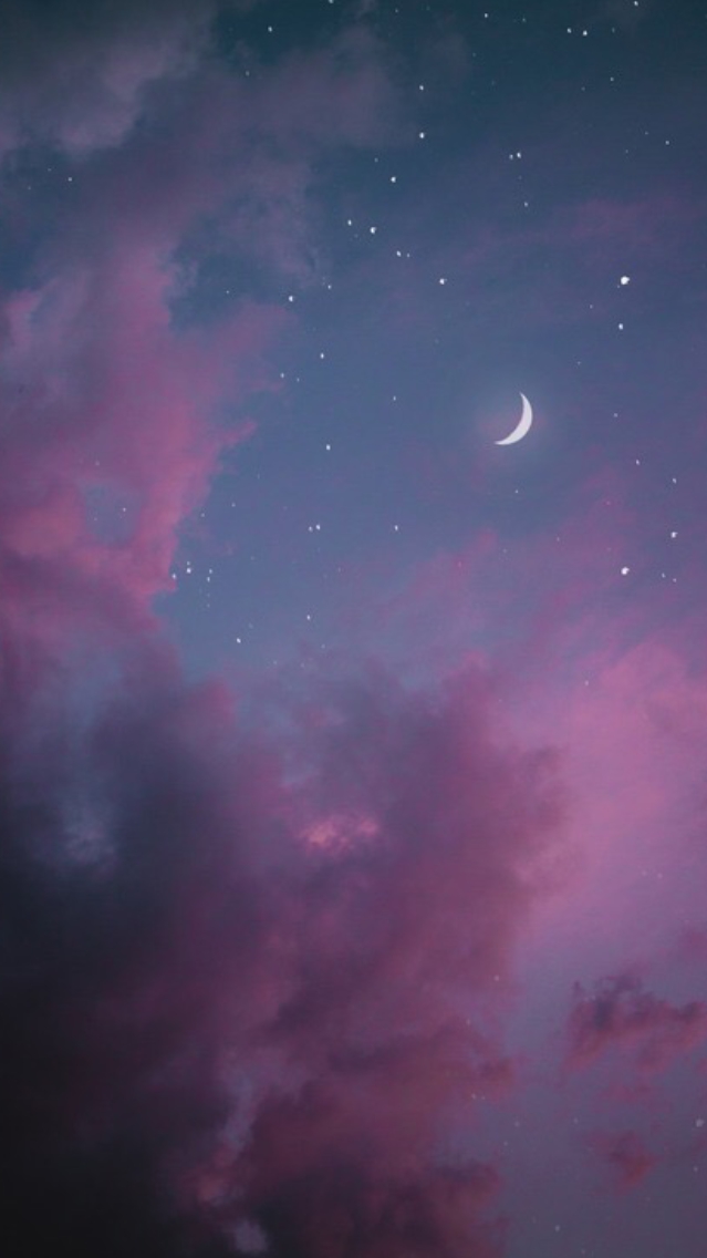 Moon-with-Pink-Clouds-iPhone-Wallpaper - iPhone Wallpapers
