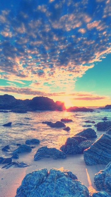 Amazing Beach Sunset iPhone wallpaper iphoneswallpapers com