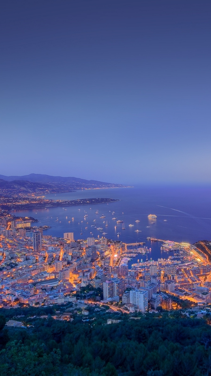 Monaco City Sunset View iPhone Wallpaper iphoneswallpapers com