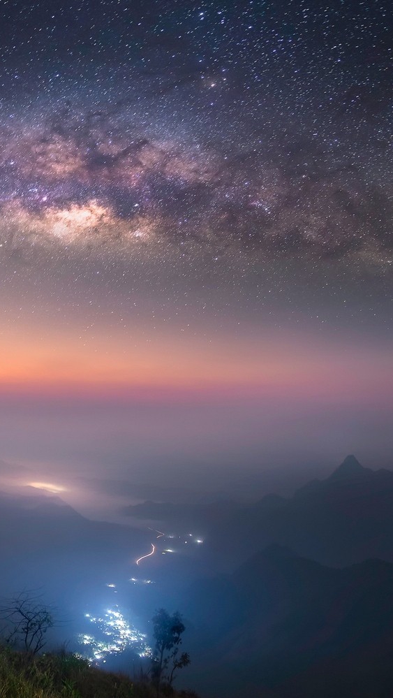 Starry Night Long Exposure Milky Way Galaxy iPhone Wallpaper iphoneswallpapers com