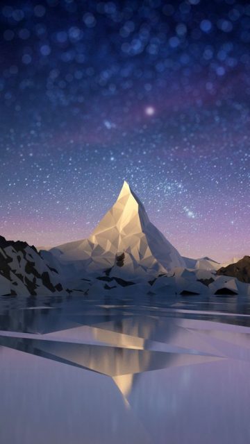 Polgon Alps Mountain Night Stars iPhone Wallpaper iphoneswallpapers com