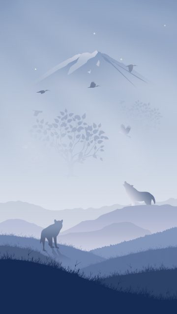 Wolves in Winter Art iPhone Wallpaper iphoneswallpapers com