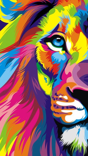 Colourful Lion Face Wallpaper iPhone Wallpaper iphoneswallpapers com