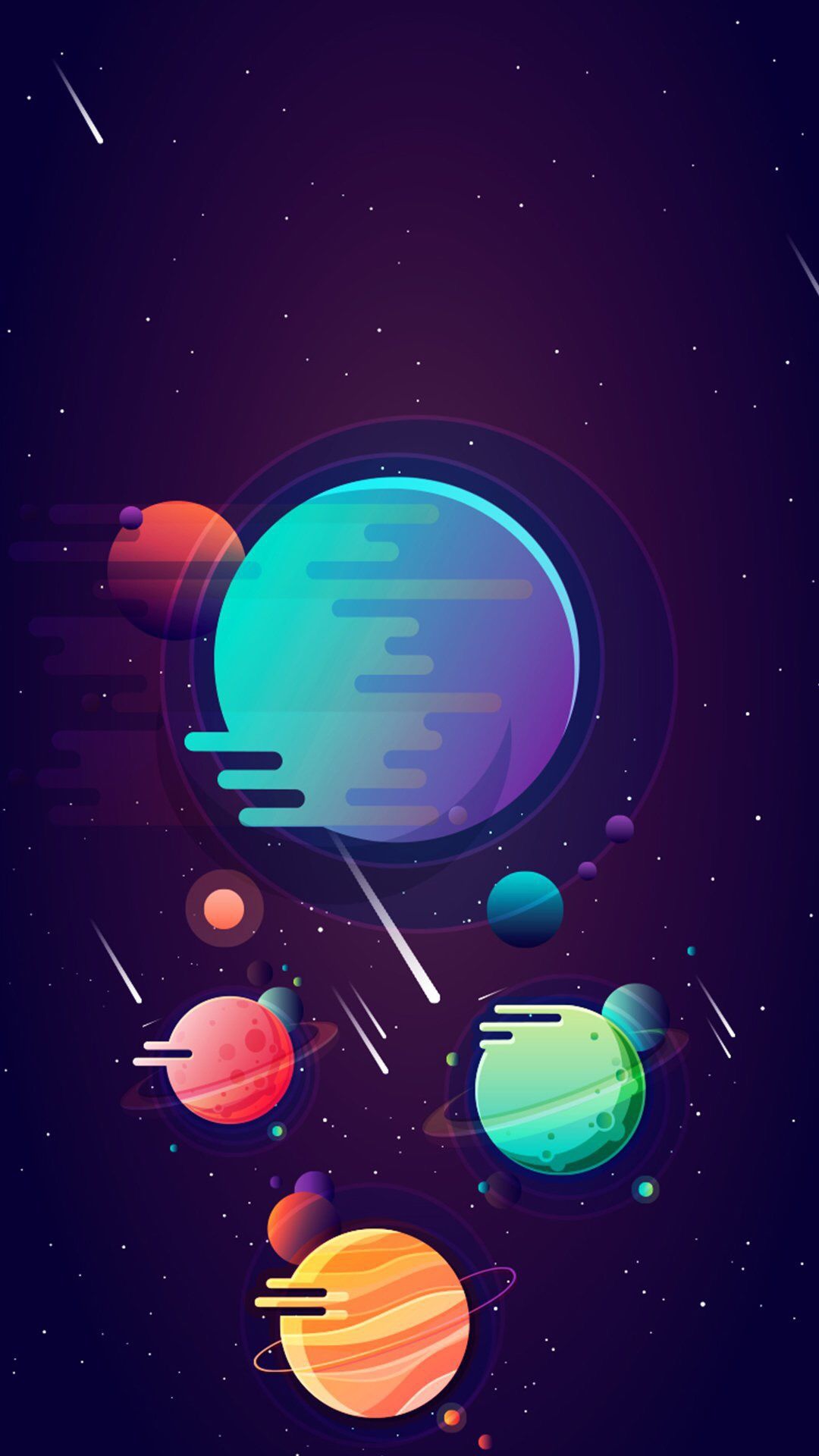 Artistic Minimal Space Planets IPhone Wallpaper - IPhone Wallpapers :  iPhone Wallpapers