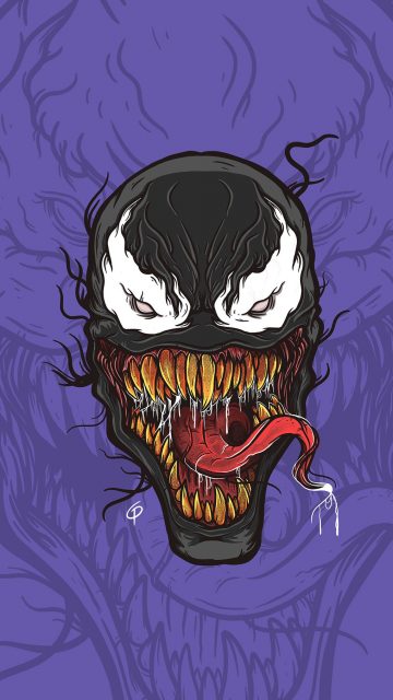 Venom Face HD iPhone Wallpaper