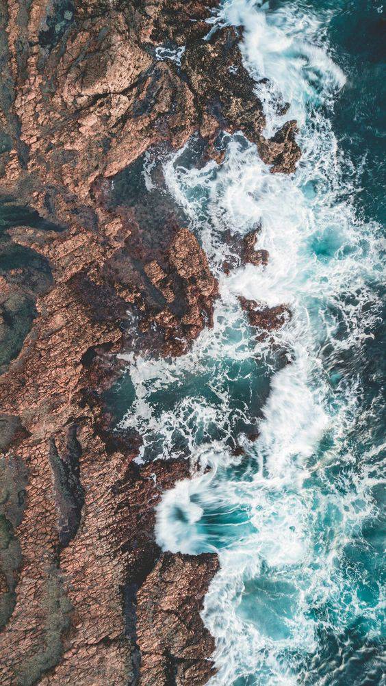 Sea Rocks Drone Shot IPhone Wallpaper - IPhone Wallpapers : iPhone  Wallpapers