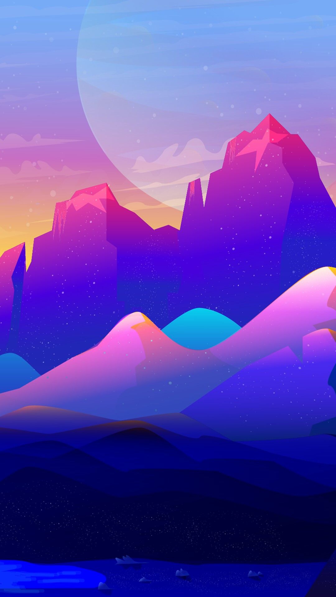 Art Mountains Minimal iPhone Wallpaper