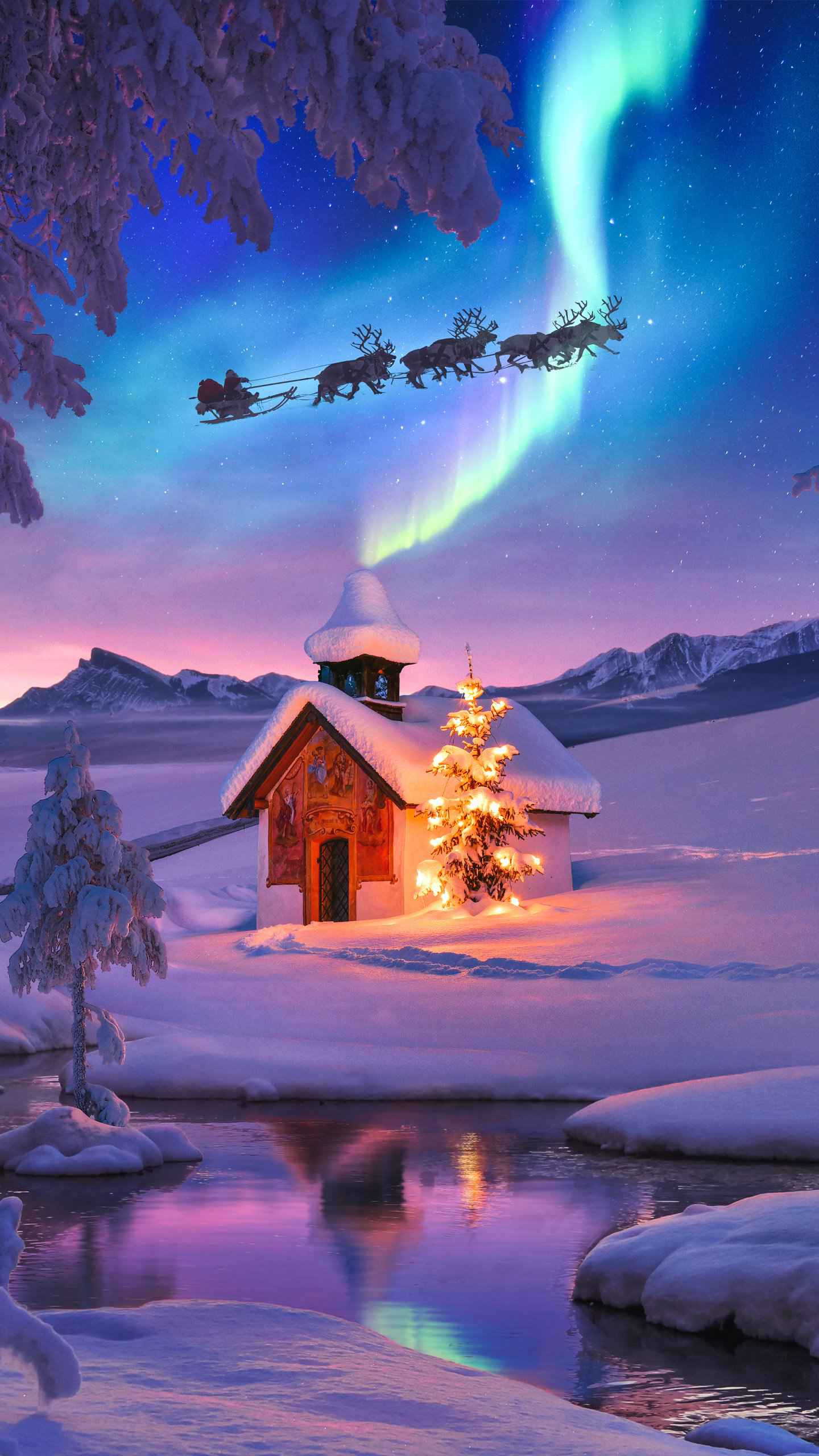 Christmas Cabin IPhone Wallpaper - IPhone Wallpapers ...