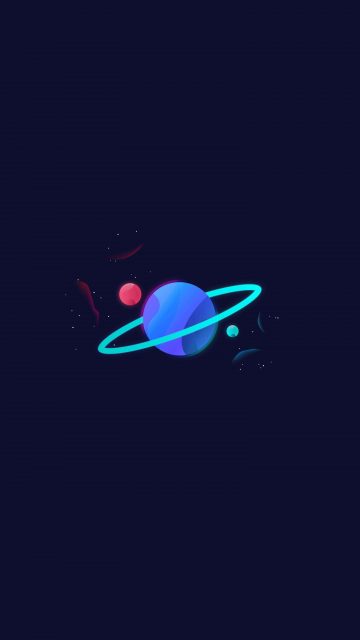 Planet Saturn Glow iPhone Wallpaper