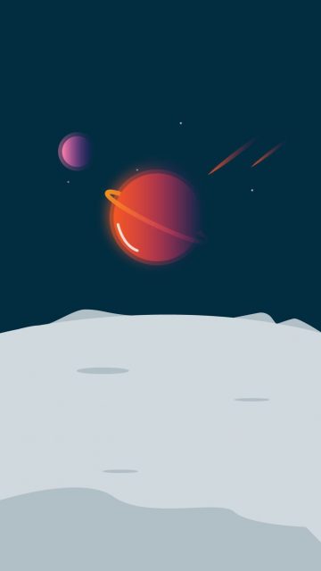 Saturn from Uranus iPhone Wallpaper