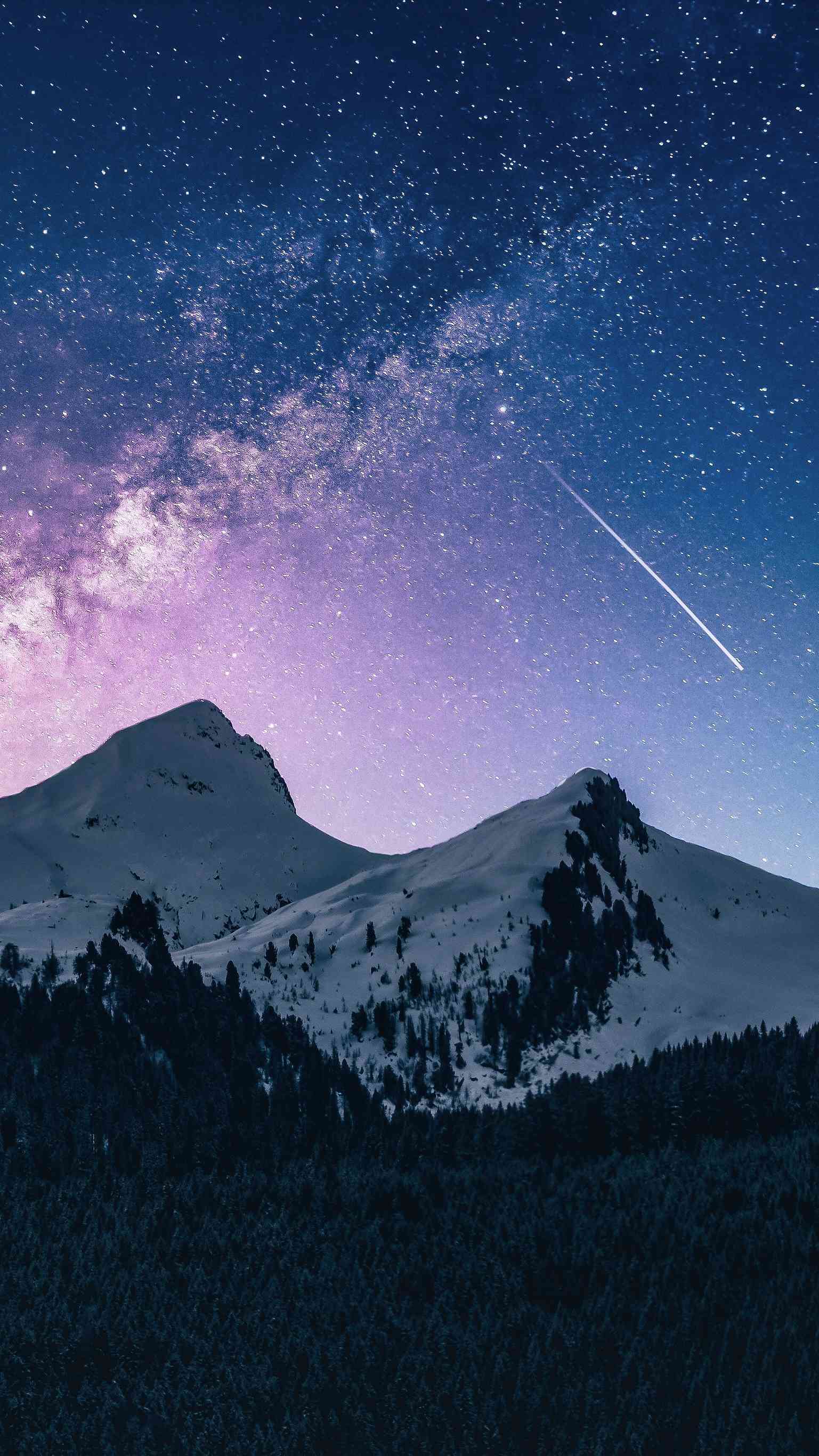 Snow Mountain Night Space Meteor IPhone Wallpaper - IPhone Wallpapers :  iPhone Wallpapers