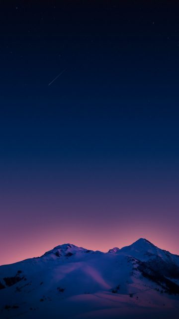 Snow Peaks Night Sky iPhone Wallpaper
