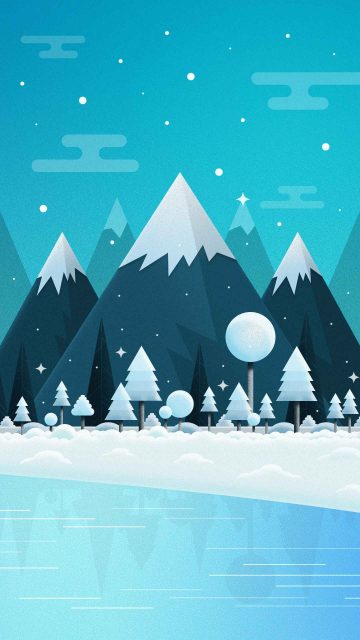 Snowfall Mountains iPhone Wallpaper
