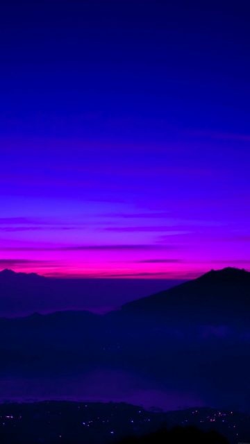 Sunset Lights Mountains iPhone Wallpaper