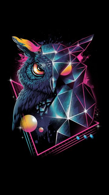 Wild Owl Art iPhone Wallpaper