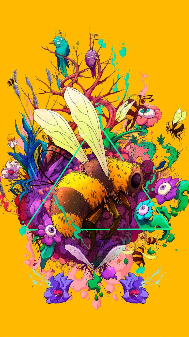 Bee Art iPhone Wallpaper - iPhone Wallpapers