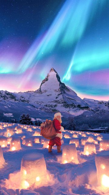 Christmas Alps iPhone Wallpaper