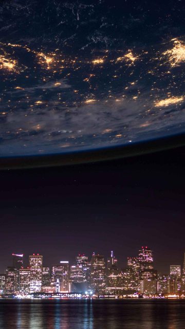 Earth lights iPhone Wallpaper