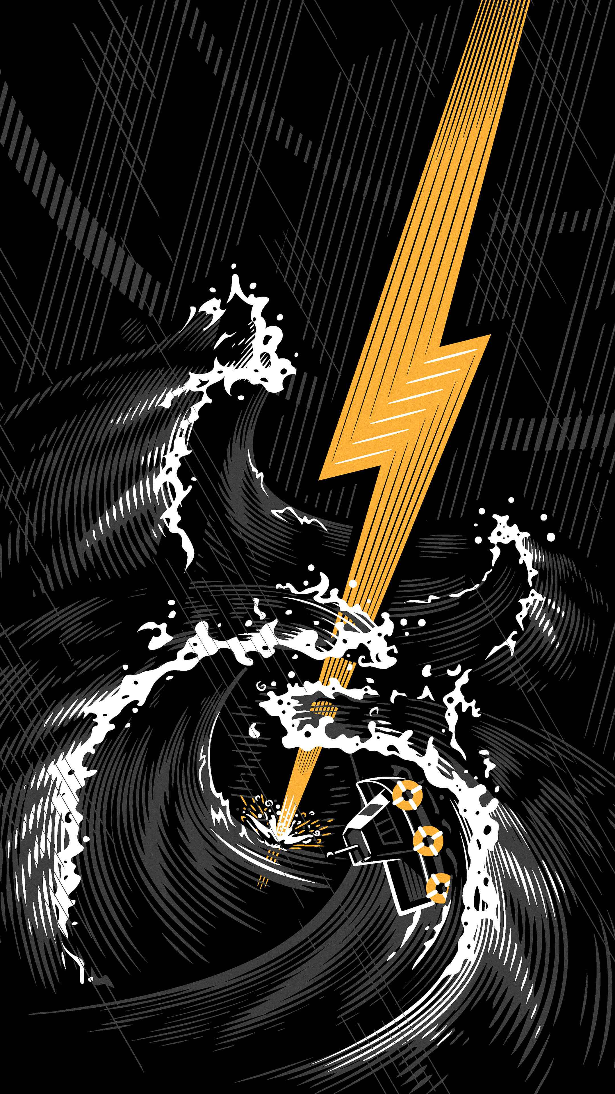 Electric guitar storm iPhone Wallpaper