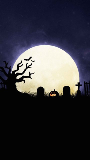 Halloween Grim Graveyard iPhone Wallpaper