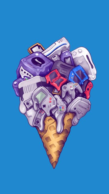 Ice cream Nintendo consoles iPhone Wallpaper