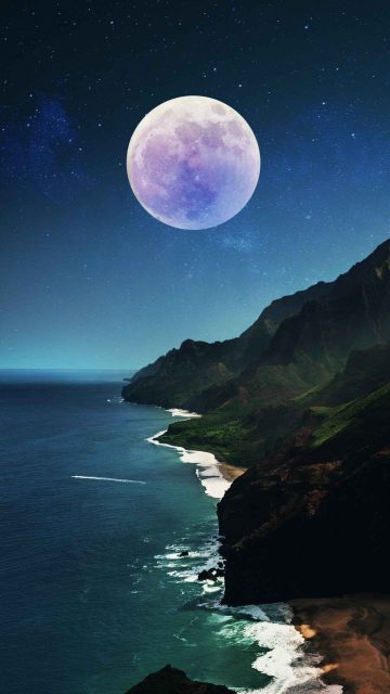 Lunar Waves iPhone Wallpaper