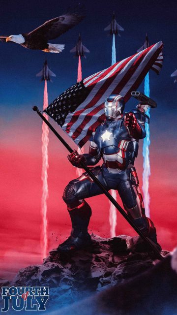4th of July Patriots Day War Machine iPhone Wallpaper