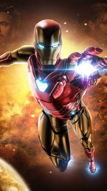 Avengers Endgame Iron Man Mark 85 Armor Space iPhone Wallpaper