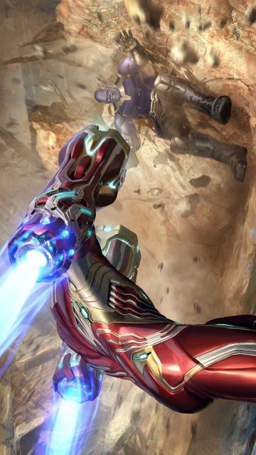 Avengers Endgame Iron Man vs Thanos Fight iPhone Wallpaper