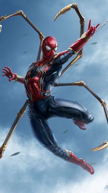 Avengers Endgame Spiderman Action iPhone Wallpaper