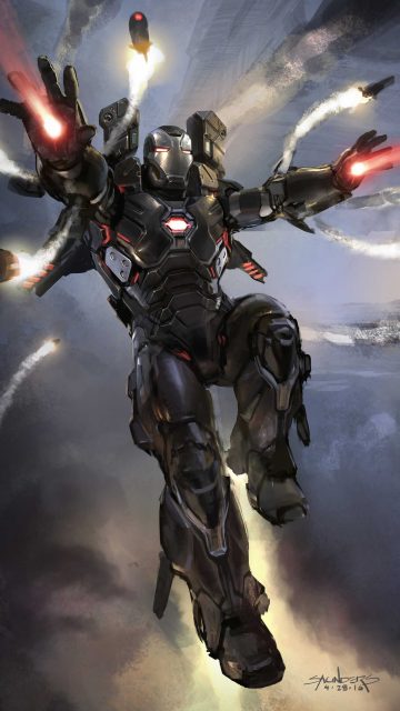 Avengers Endgame War Machine Action iPhone Wallpaper