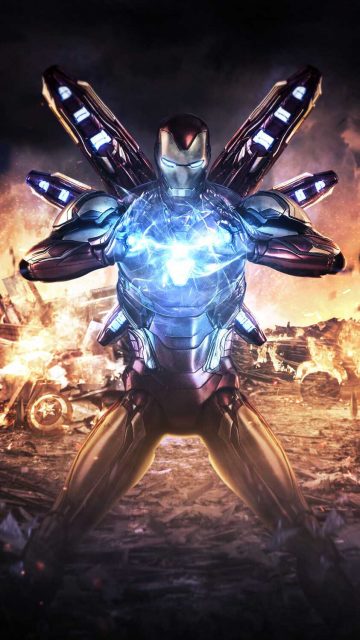 Iron Man Avengers Endgame Fight iPhone Wallpaper