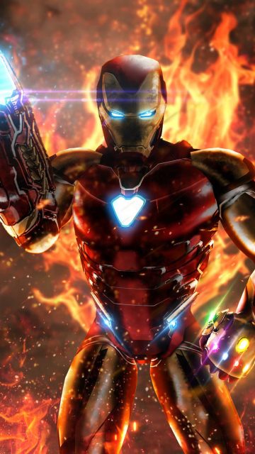 Iron Man Infinity Stone Weapon iPhone Wallpaper