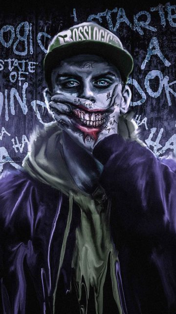 Joker Fake Smile iPhone Wallpaper
