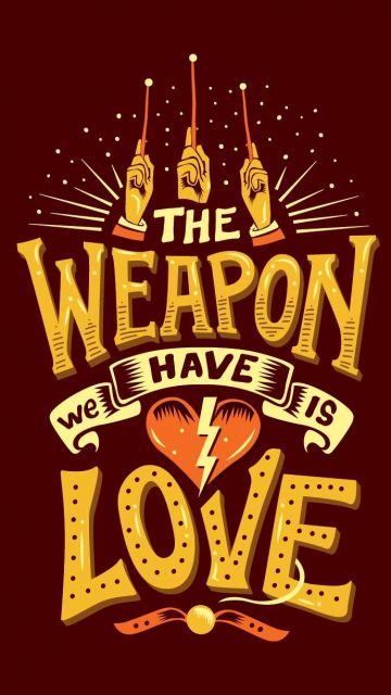 Love is Weapon iPhone Wallpaper