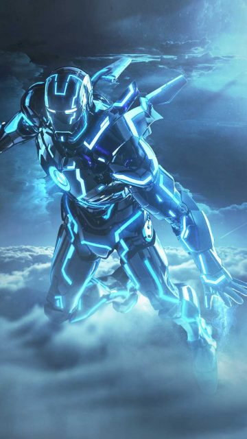 Neon Iron Man iPhone Wallpaper