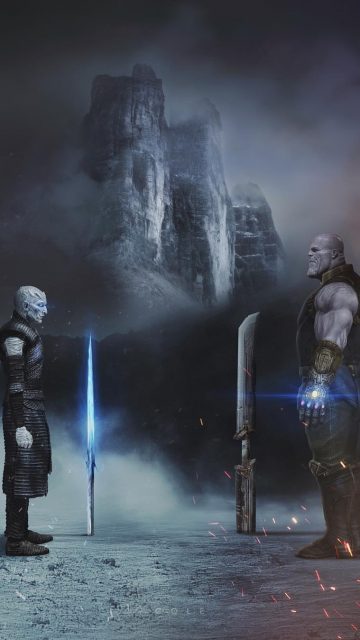 Night King vs Thanos iPhone Wallpaper