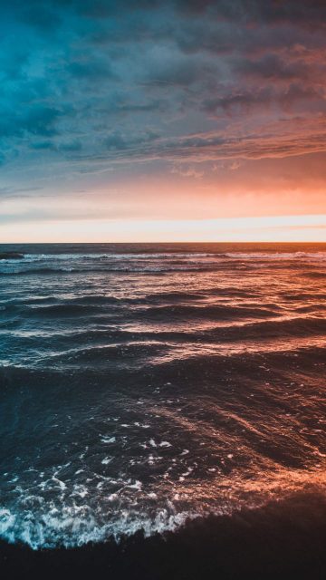 Ocean Waves Sunset iPhone Wallpaper