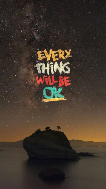 Quote Everything will be Ok iPhone Wallpaper