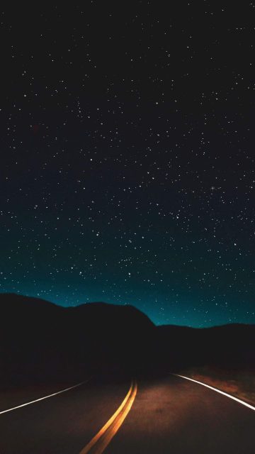 Starry Sky Night Road iPhone Wallpaper