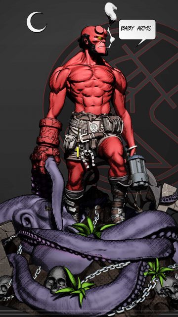 The Hellboy Art iPhone Wallpaper