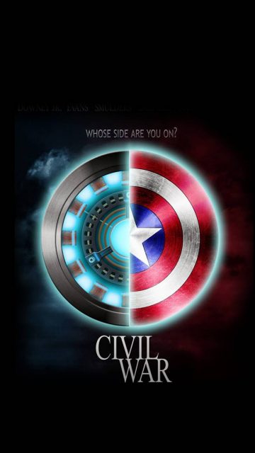Civil War Iron Man vs Captain iPhone Wallpaper