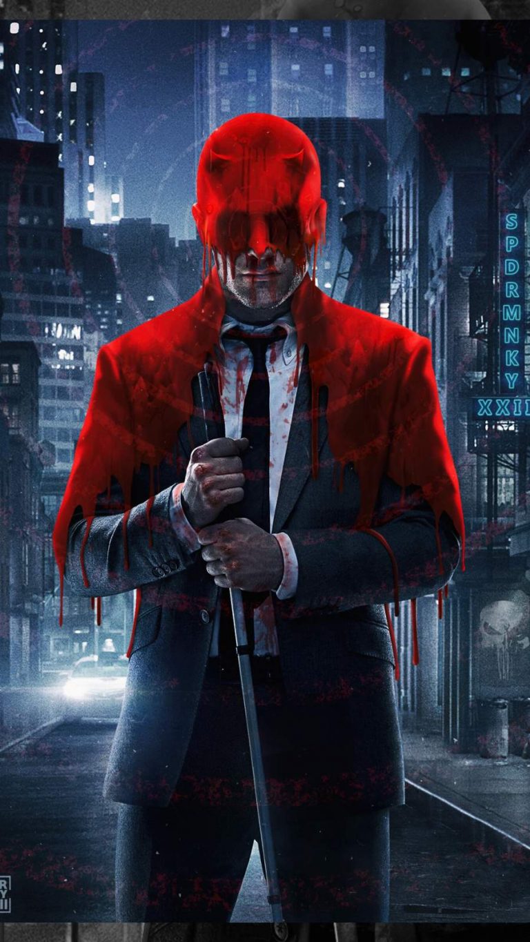 Daredevil Blood iPhone Wallpaper with 900x1600 Resolution.