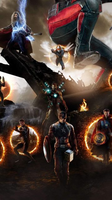 Endgame Final Battle Captain America with Hammer iPhone Wallpaper