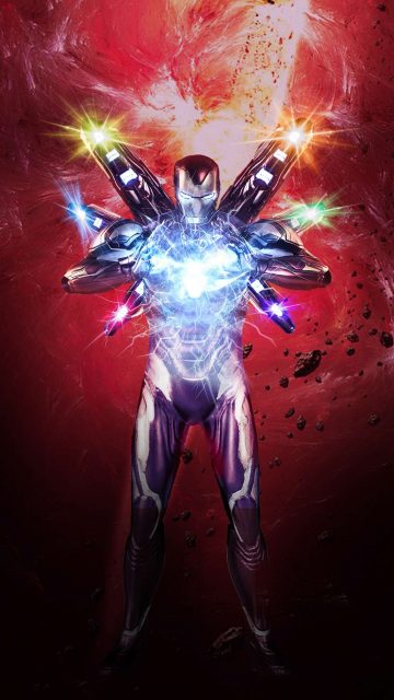 Iron Man Infinity Stone Armor iPhone Wallpaper