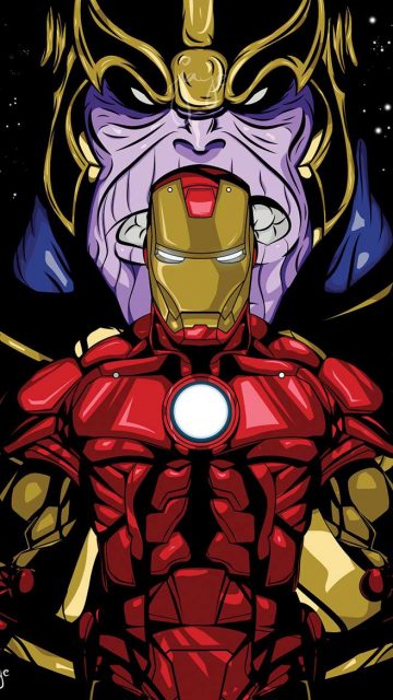 Iron Man and Thanos iPhone Wallpaper