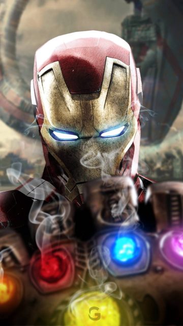 Iron Man vs Infinity Stones iPhone Wallpaper