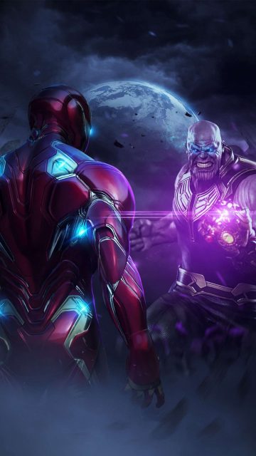 Iron Man vs Thanos Endgame iPhone Wallpaper